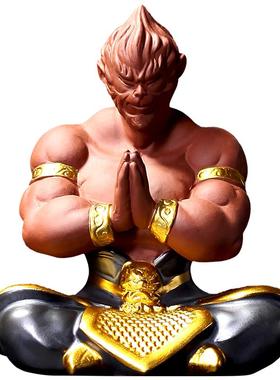 宽丰紫砂桌面黑悟空客厅玄关摆件