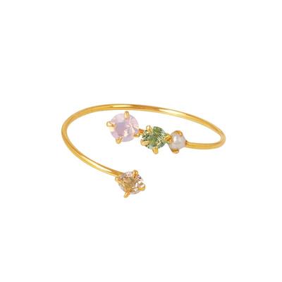 OSEWAYA彩色闪耀锆石开口戒指