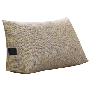 纯色三色麻布客厅沙发靠垫家用三角护腰靠枕床上腰枕靠背可拆洗