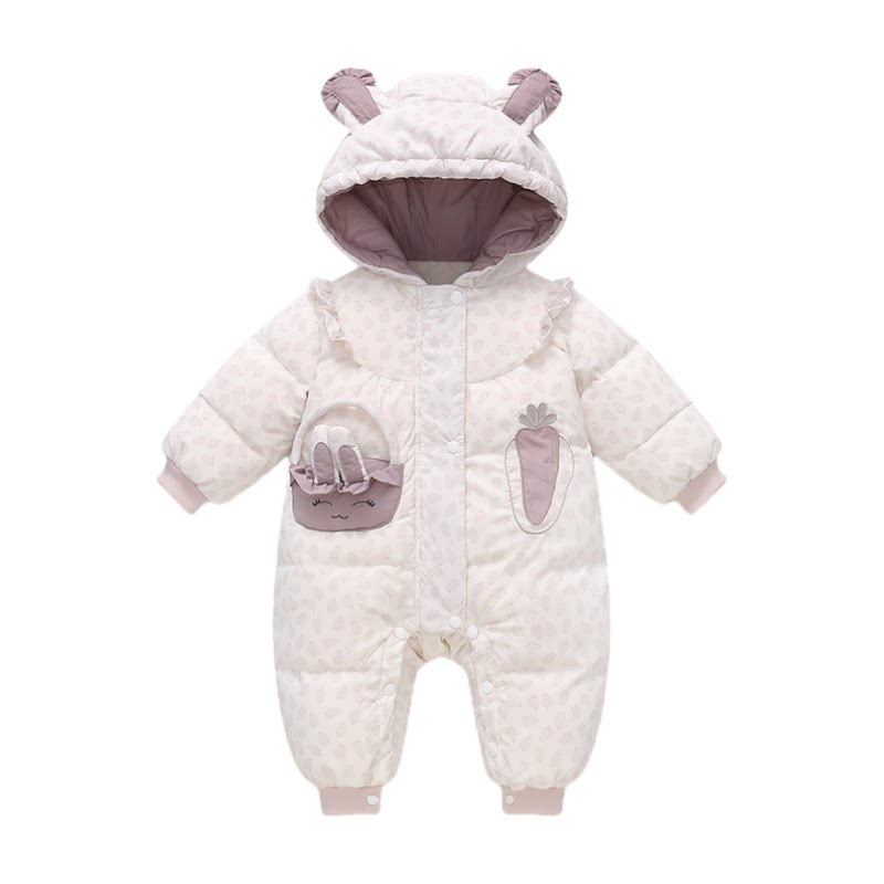 新生婴儿羽绒服连体衣冬季外出外套0到1岁男女宝宝冬天保暖衣服2