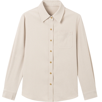 KBNE2025新款长袖法式衬衫复古女装纯色气质通勤衬衣漂亮上衣春秋