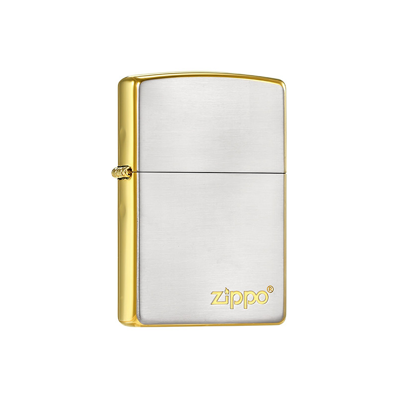 zippo正品白金镀金防风打火机