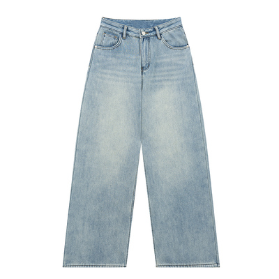 橘子树在哪儿复古蓝色加绒牛仔裤