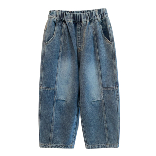 男童裤子春装2026新款中大童休闲裤春秋季帅气男孩直筒儿童牛仔裤