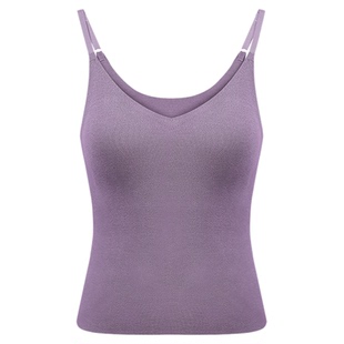 CMS颗里V领保暖背心2025新品秋冬发热打底内搭无痕带胸垫保暖内衣