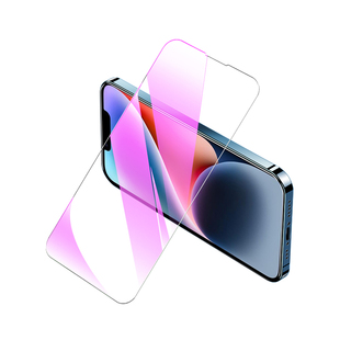 适用苹果14钢化膜抗指纹全屏覆盖iphone14pro手机膜高清抗蓝光ipone14plus刚化膜玻璃防摔护眼14promax无白边