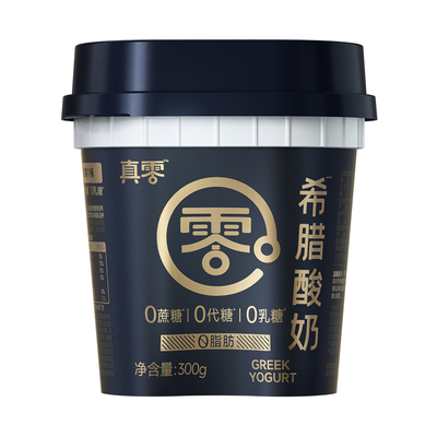真零希腊脱脂酸奶300g桶装0代糖低温营养浓厚原味干噎酸奶
