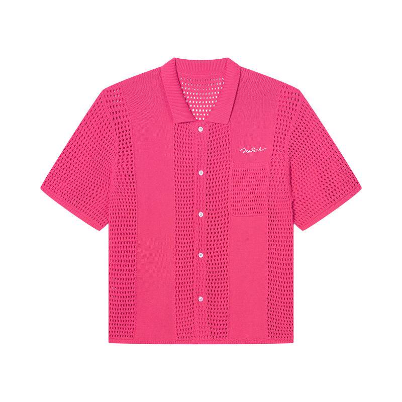 JOYRICH美式街头镂空慵懒高级感宽松针织衬衫25春秋新款男女同款