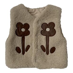 淘气小妞韩系童装冬女童洋气夹棉马甲森系小女孩宝宝加厚保暖背心