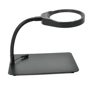 德国工艺PDOK台式放大镜带LED工作台灯10倍20倍老人阅读手机钟表电子维修焊锡古董珠宝玉石雕刻高清扩大镜片