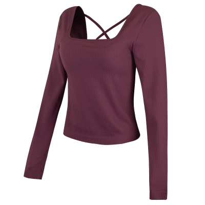 健身女孩美背修身带胸垫瑜伽长袖