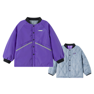 漫画家童装新款户外防水防风双面可穿轻型软壳羽绒服男女童外套