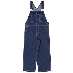 Dickies帝酷适秋冬款女士牛仔背带裤多口袋工装裤J