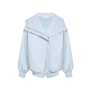 Kroche【点击详情页跳转购买】大翻领连帽 双拉链宽松卫衣外套