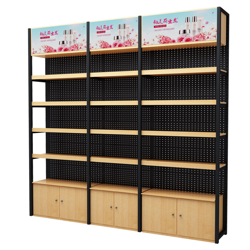 固泰隆鋼木超市貨架單面書架展示架木質(zhì)進(jìn)口商品貨架商場(chǎng)精品展架