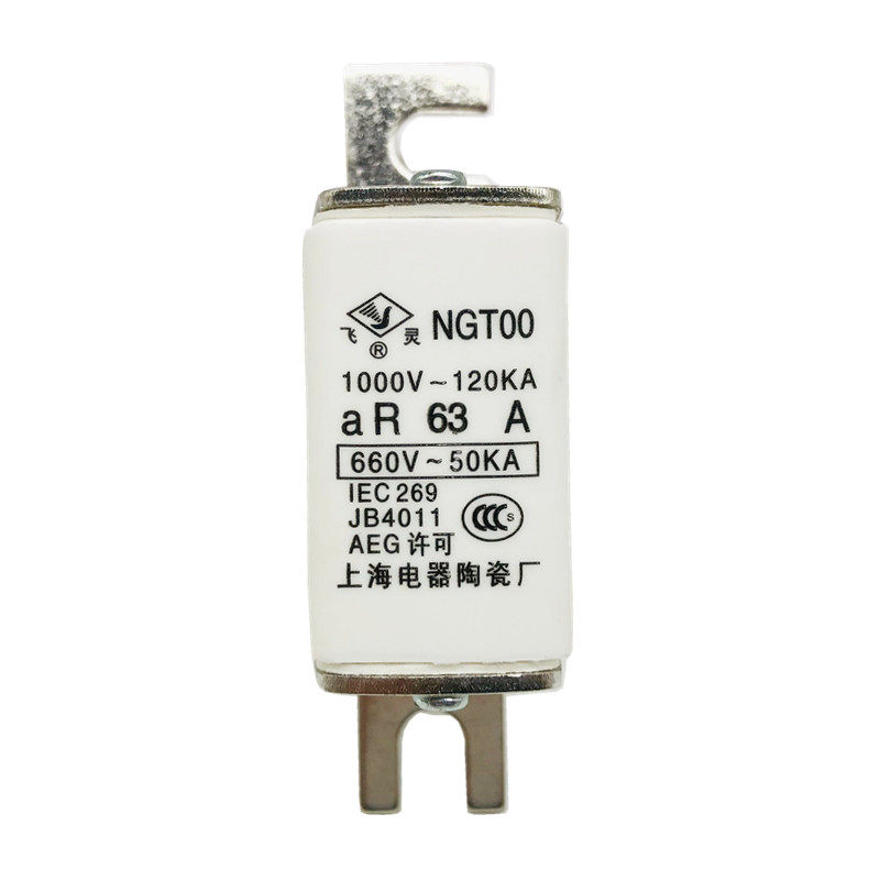 飞灵快熔NGT00-63A 80A100A 160A 660V快速熔断器 上海电器陶瓷厂