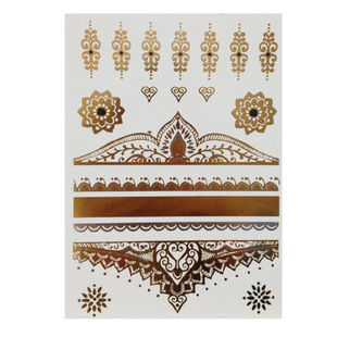 烫金纹身贴金色防水女持久韩国仿真性感锁骨手指海边波西米亚贴纸