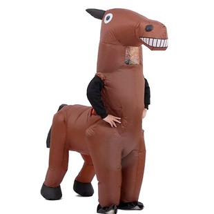 活跃马充气服装创意演出万圣节卡通人马人偶抽象衣服搞怪玩偶道具