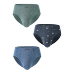 普利诗内裤男莫代尔10A抗菌印花柔软青年中腰透气三角裤两条33550