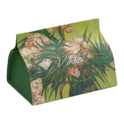 梵高油画美式 纸巾盒棉麻客厅家用车用卫生间餐巾纸盒抽纸盒抽纸