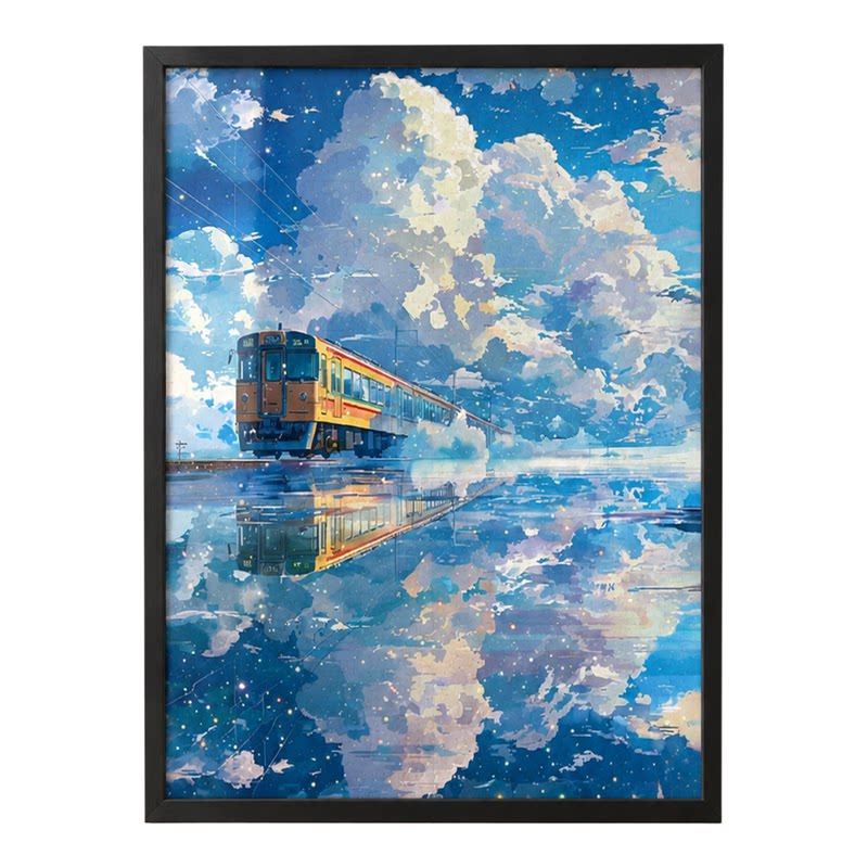 宫崎骏的夏天木质拼图带相框治愈田园插画高颜值玩具温馨家居挂画