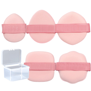 天猫U先5个装木棉团草莓粉底扑遮瑕气垫海绵独立包装赠送收纳盒