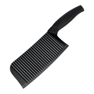 利瓷波浪纹不锈钢菜刀送陶瓷小刀