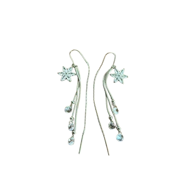 独特漂亮时尚小花高级感流苏耳线