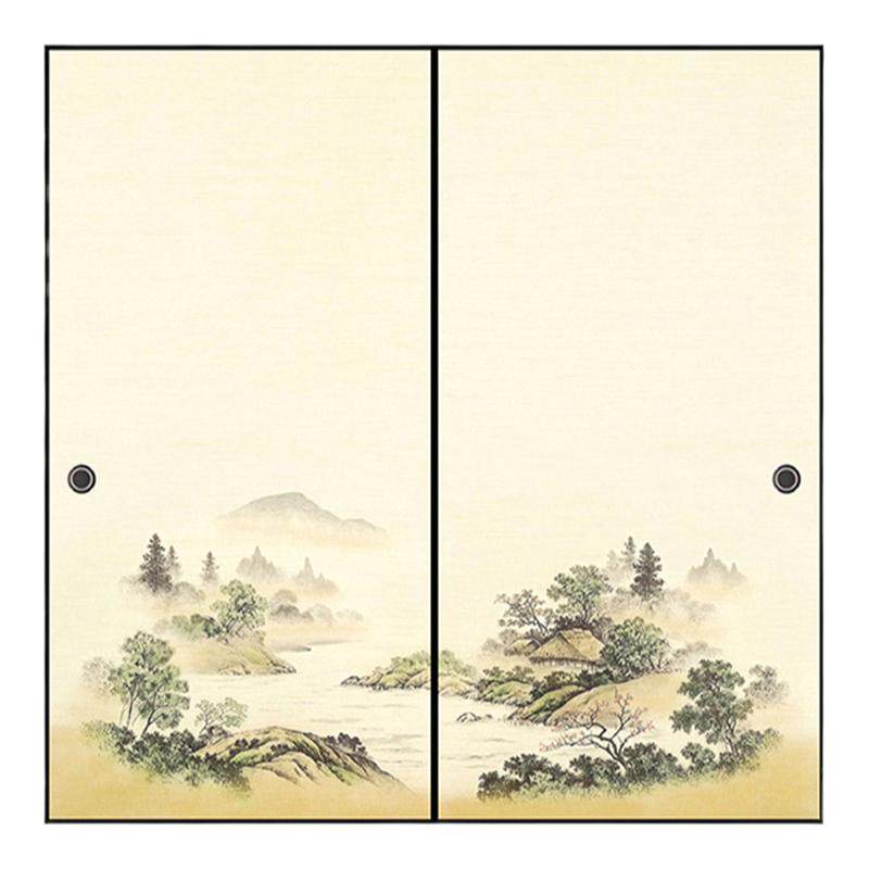 和室隔断福司码纸榻榻米彩绘门纸进口福斯玛柜门纸山水画推拉门纸