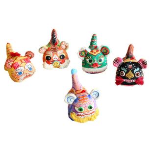 自然造物五虎临门布老虎玩偶礼盒祈福挂件传统新生儿乔迁生日礼物