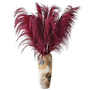 红色芦苇蒲苇干花花束民宿婚庆展厅布置落地插花永生花高级感真花