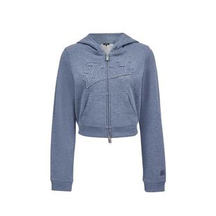 oq区绫致ONLY2025秋冬新款酷感连帽双向拉链正肩卫衣外套女