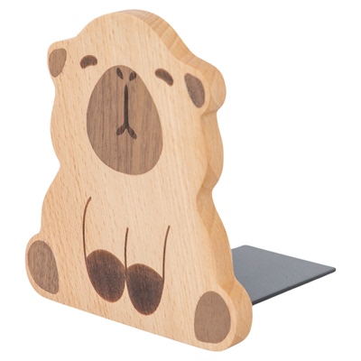 实木桌面书立架卡皮巴拉书挡