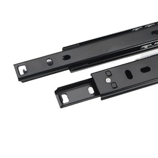 固特抽屉二节导轨电脑桌键盘托架办公桌两节黑色滑轨静音滚珠轨道