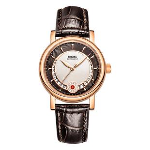 宾爵红宝石女表全自动机械表防水夜光手表轻奢气质腕表礼物送女友