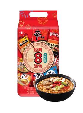 农心劲道辣白菜面多种配料