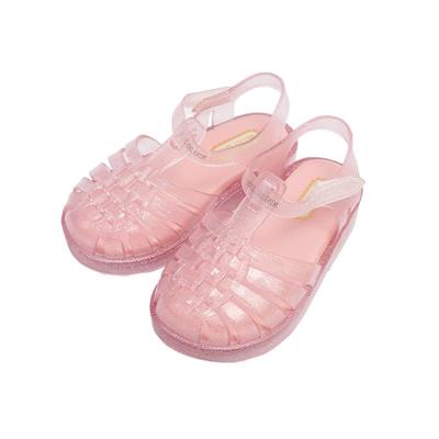 MINIDD2025新款凉鞋儿童罗马鞋闪粉软底女童凉鞋魔术贴宝宝猪笼鞋