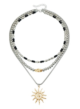 Darcosr暗捕快黑珠太阳花项链女