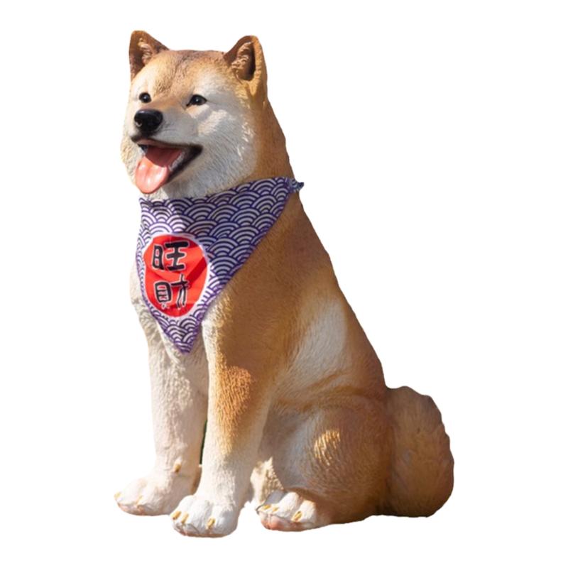 花园仿真柴犬摆件 庭院露天阳台装饰创意动物可爱小狗模型摆件