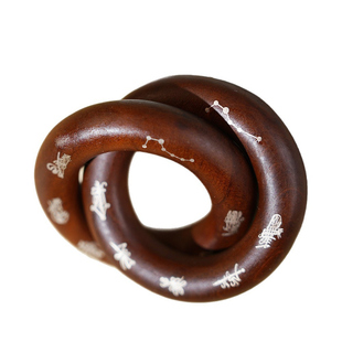 道家小乾坤圈迷你乾坤圈项链雷击枣木镶嵌纯银道士护身法器饰品