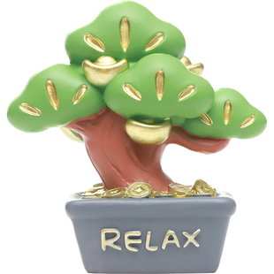 福气盆栽放青松摆件办公室治愈解压工位情绪稳定装饰品送男女礼物