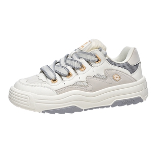 LOTTO乐途女鞋低帮板鞋厚底面包鞋2026春秋季新款复古休闲运动鞋