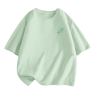 唐狮薄荷曼波水绿色短袖女t恤夏2026新款纯棉遮肚子显瘦上衣女VB
