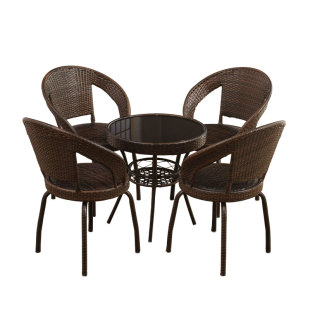 凝企藤椅三件套小茶几阳台小桌椅户外庭院现代简约单人组合腾编椅