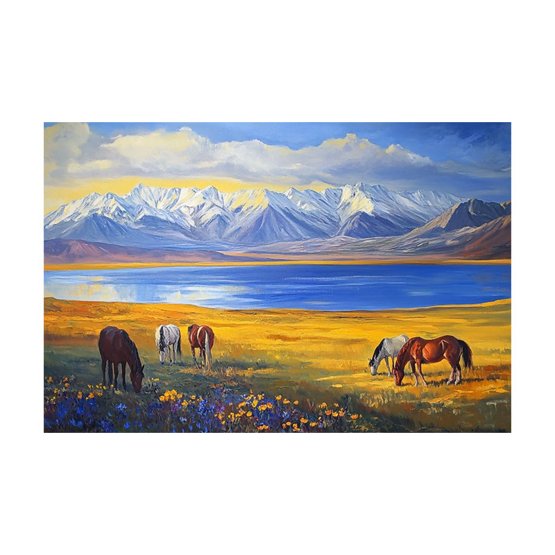 白鹿艺术印象挂画纯手工艺术壁画