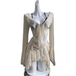 omom【治愈系】比基尼分体泳衣四件套性感小胸沙滩海边度假泳装