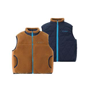 [两面穿]齐齐熊宝宝羊羔绒马甲冬款男童外套加厚背心新年儿童保暖