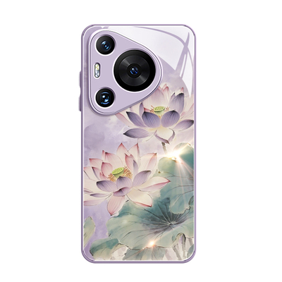 淡雅荷花适用华为pura70手机壳