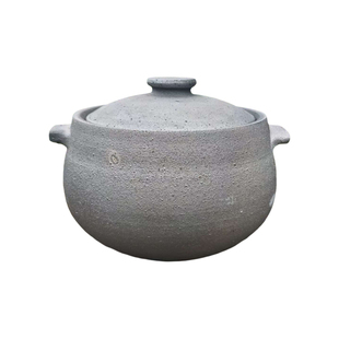 四川荥经黑砂老式炖锅陶土砂锅煮粥煲汤家用燃气大容量无釉熬中药