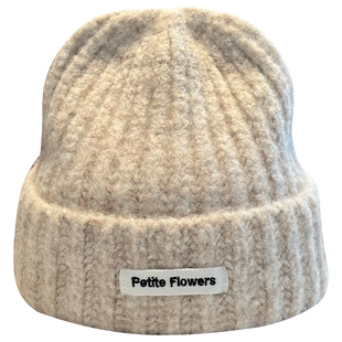 2025新款秋冬字母贴布针织帽子女保暖护耳毛线帽百搭冷帽时尚通勤